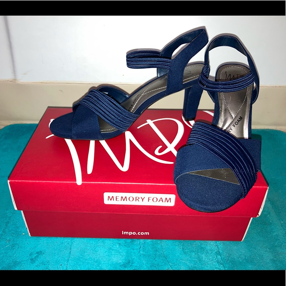 NWT Impo Vivianne Midnight Blue, Slingback Sandals Heels